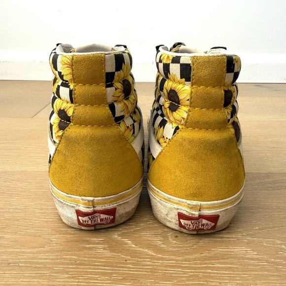 Vans Sk8 Hi Women's Sunflower Black Yellow Checkerboard Hi Top Shoe Sz 9 7.5men - Picture 7 of 7